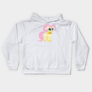 Fluttershy zebra Kids Hoodie